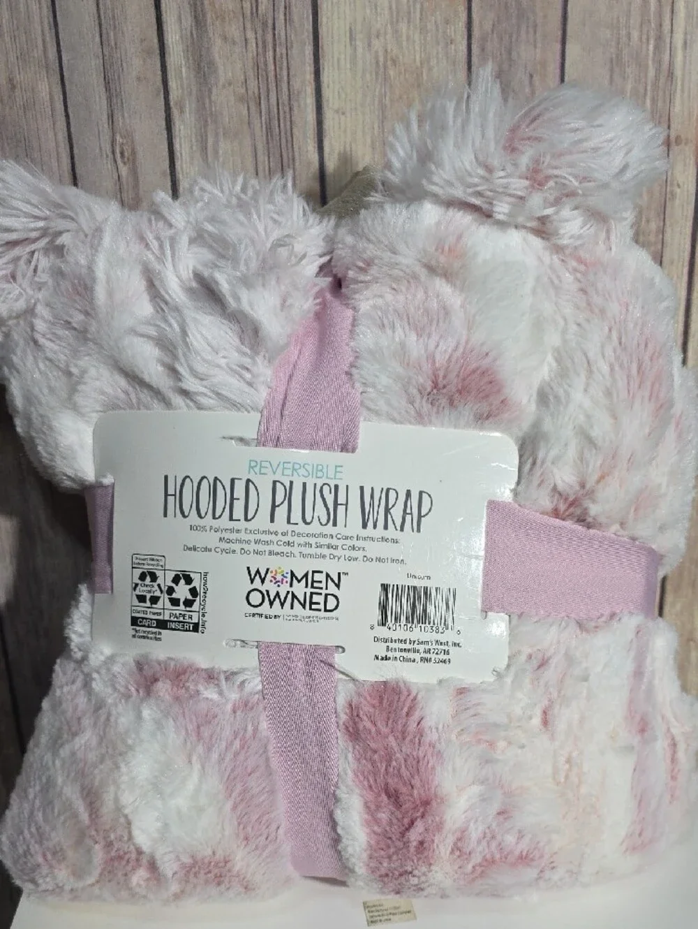 Unicorn Reversible Hooded Plush Wrap